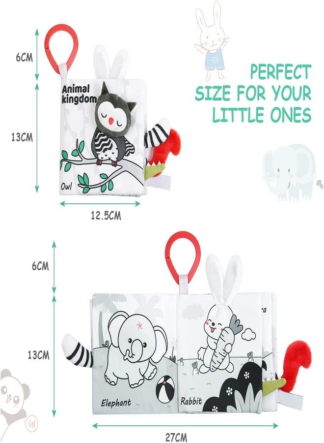 BeFunky Baby Books Toy 0-18 Months, Newborn Sensory Soft Books Toy, High Contrast Touch & Feel Crinkle Cloth Books with Squeaker, Early Development Bath Toys Gift (Animal Kingdom) - Image 2